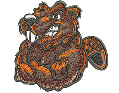 Embroidery Design: Cartoon Beaver Mascot Lg 4.06w X 3.97h