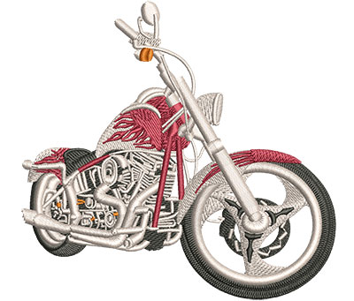 Embroidery Design: Red Flames Dress Chopper Lg 4.51w X 4.30h