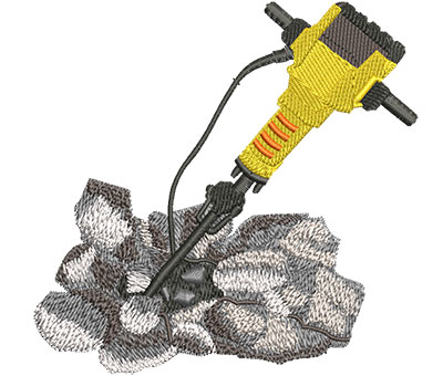 Embroidery Design: Jackhammer Lg 4.60w X 4.48h