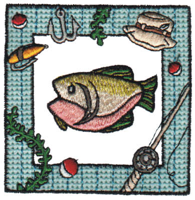 Embroidery Design: Framed Fish3.10" x 3.17"