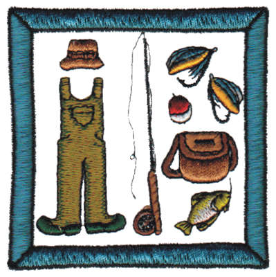 Embroidery Design: Fishing Gear3.15" x 3.16"