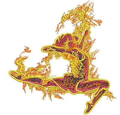 Embroidery Design: Fire Dance Lg 4.27w X 4.52h