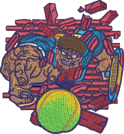 Embroidery Design: Hulking Tennis Lg 4.48w X 4.85h