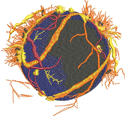 Embroidery Design: Lava Tennis Ball Lg 5.48w X 5.15h