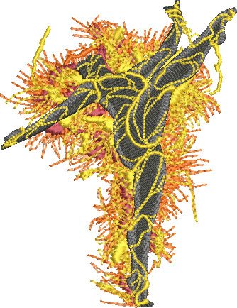 Embroidery Design: Lava Dancing Lg 3.48w X 4.53h