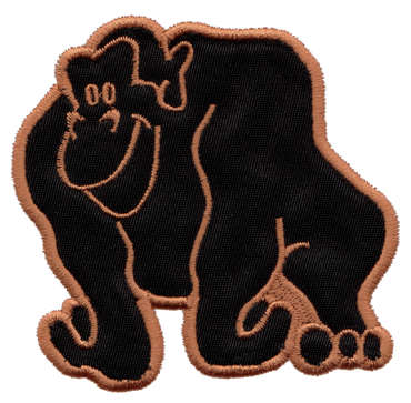 Embroidery Design: Gorilla Applique3.30" x 3.24"