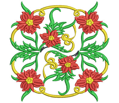 Embroidery Design: Jacobean Block 8 6.96w X 7.01h