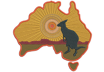 Embroidery Design: Kangaroo Scene Lg 6.09w X 5.43h