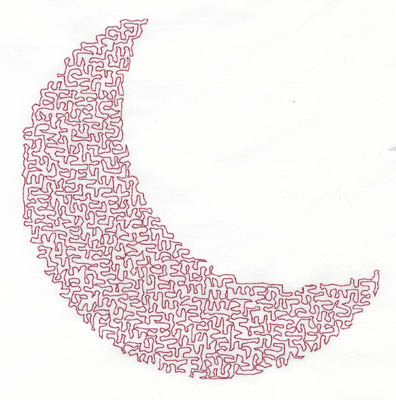 Embroidery Design: Stipple Moon High5.40w X 5.36h