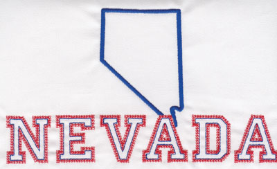 Embroidery Design: Nevada Outline and Name4.58" x 7.96"