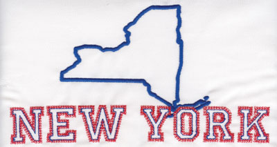 Embroidery Design: New York Outline and Name4.26" x 7.97"