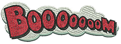 Embroidery Design: Booooooom 5.00w X 1.69h