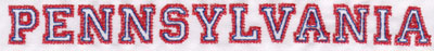 Embroidery Design: Pennsylvania Name0.77" x 8.02"