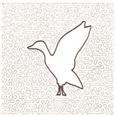 Embroidery Design: Goose Quilt Square (Large Stipple)5.95" x 5.95"