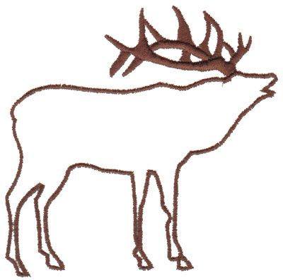 Embroidery Design: Elk Outline3.68" x 3.84"