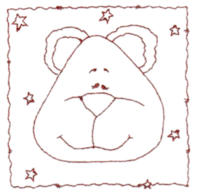 Embroidery Design: Snickerdoodle Bear 43.58" x 3.63"