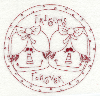 Embroidery Design: Friends Forever5.85" x 5.70"