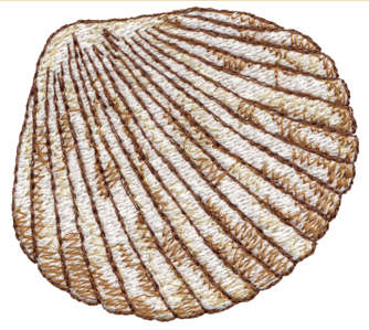 Embroidery Design: Seashell 72.65" x 2.39"