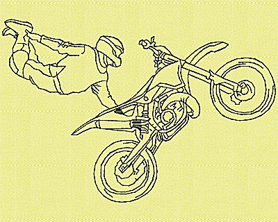 Embroidery Design: Motor Bike 1 4.94w X 3.31h