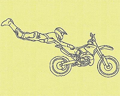 Embroidery Design: Motor Bike 8 4.94w X 2.44h