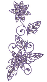 Embroidery Design: Lilac Flowers 6 3.03w X 6.52h