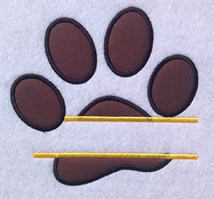 Embroidery Design: Split Applique Paw Large 7.50w X 7.11h