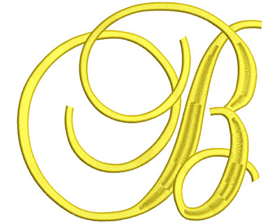 Embroidery Design: Script Initial B 6.56w X 5.88h