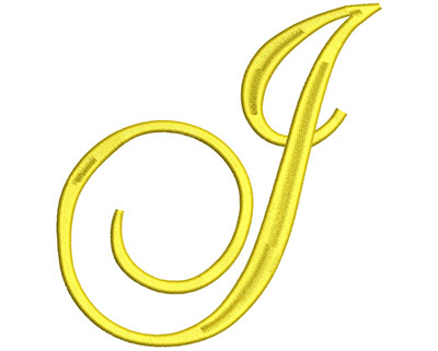 Embroidery Design: Script Initial J 5.50w X 5.81h