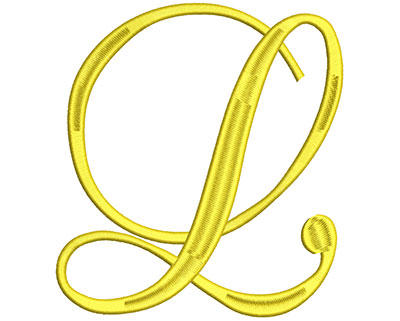 Embroidery Design: Script Initial L 5.38w X 5.88h