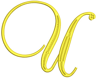 Embroidery Design: Script Initial U 7.00w X 5.69h