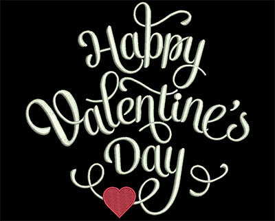 Embroidery Design: Happy Valentine's Day 7.11w X 6.88h