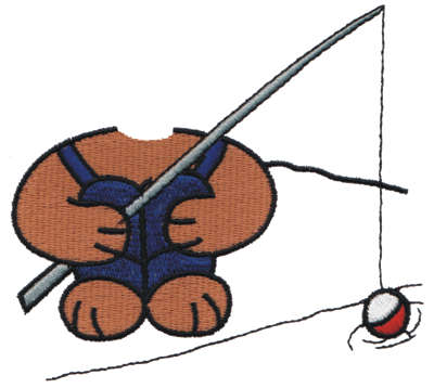 Embroidery Design: Fishing Bear Body4.10" x 3.65"