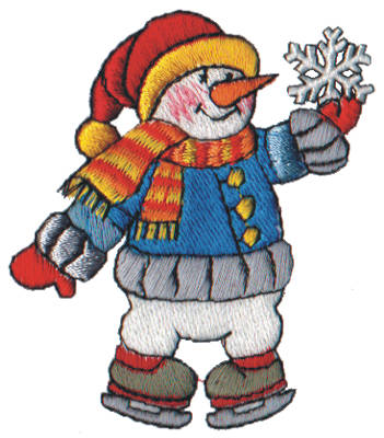 Embroidery Design: Snow Globe Skating Snowman2.32" x 2.69"