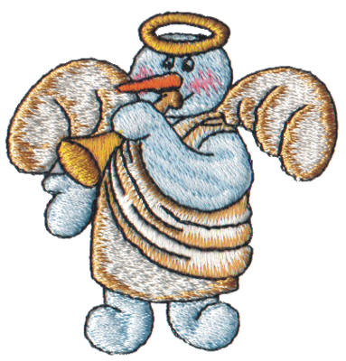 Embroidery Design: Snow Globe Angel Snowman2.61" x 2.71"