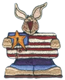 Embroidery Design: Patriotic Bunny2.57" x 3.28"