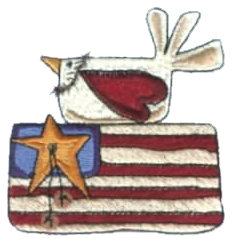 Embroidery Design: Bird & Flag2.91" x 3.02"