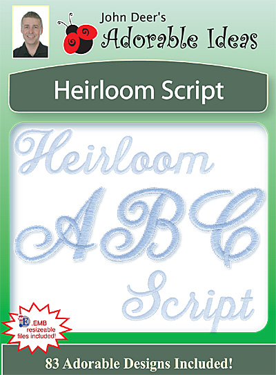 Embroidery Design: Heirloom Script