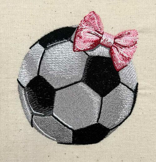 Soccer Ball with bow embroidery design