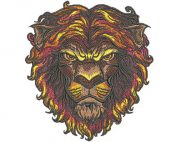 lion head mascot embroidery design