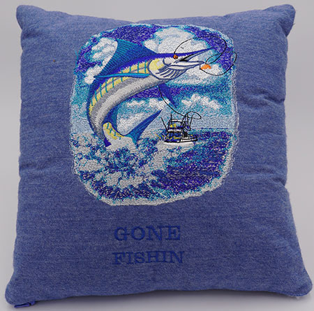 marlin scene cushion