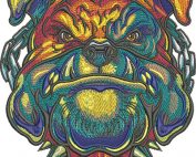 bulldog mascot embroidery design