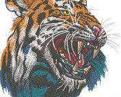 roaring tiger embroidery design