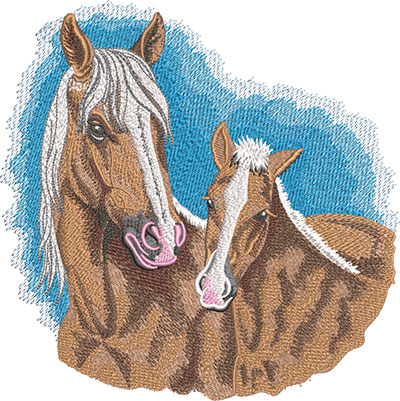 Palomino pair embroidery design