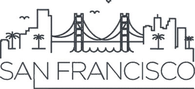 san francisco skyline embroidery design