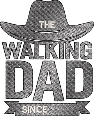 walking dad embroidery design