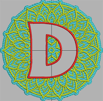 mandala terrycloth monogram embroidery design