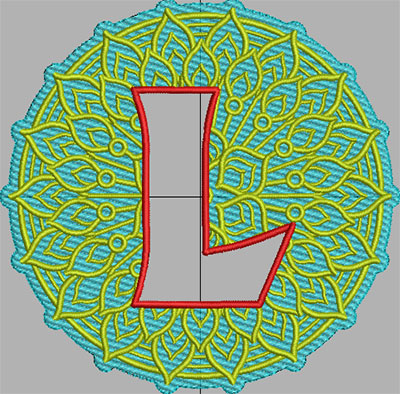 mandala terrycloth monogram embroidery design