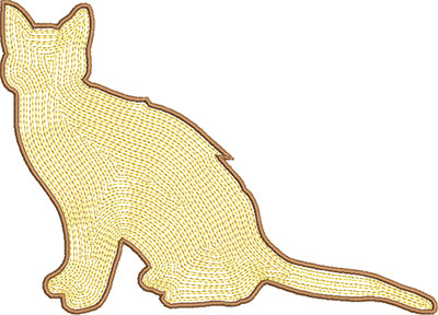 cat satin embroidery design