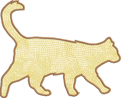 cat satin stitch embroidery design