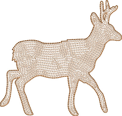 deer outline embroidery design